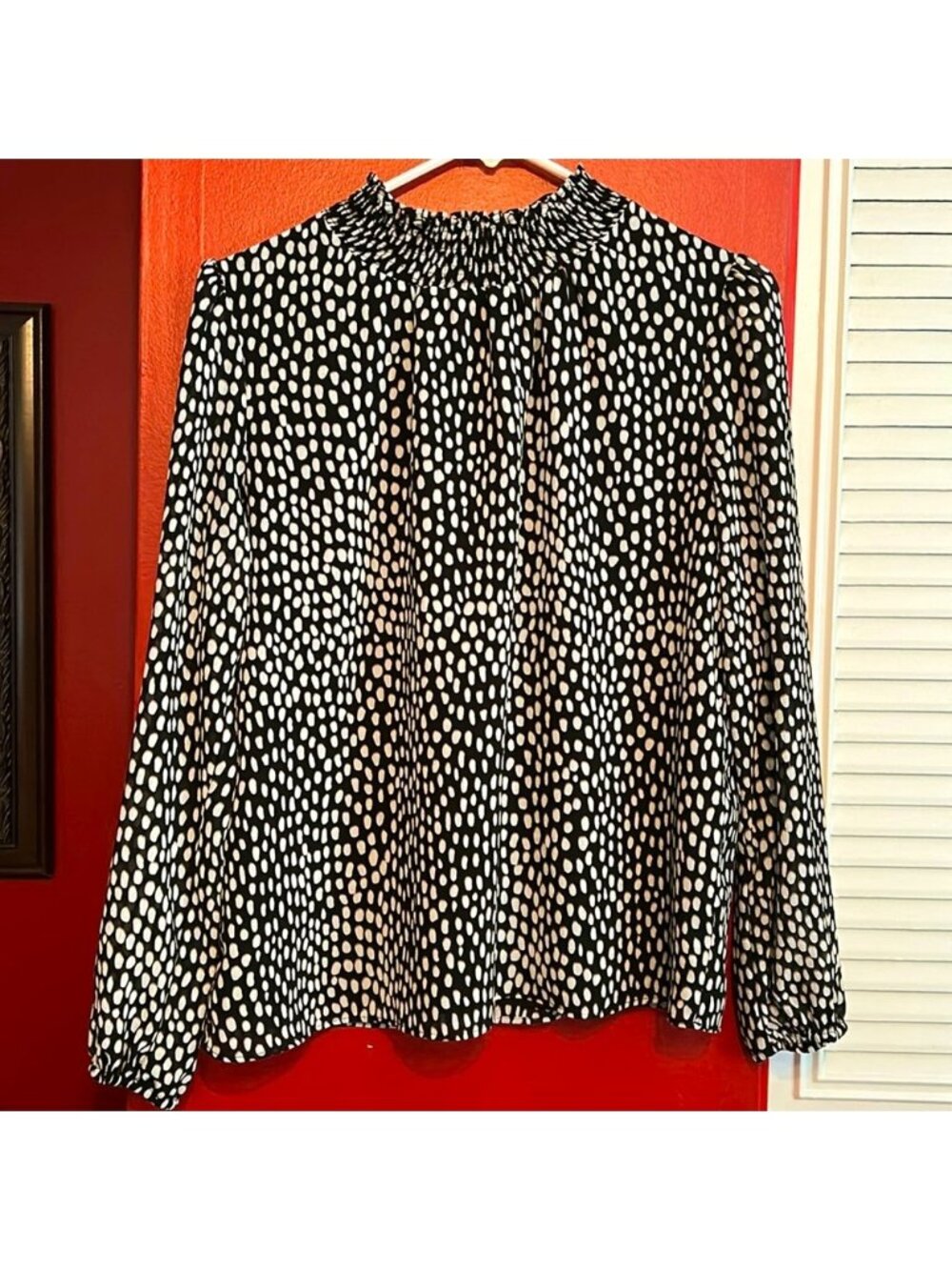 J. Crew long sleeve blouse Turtle neck size S small top shirt black white